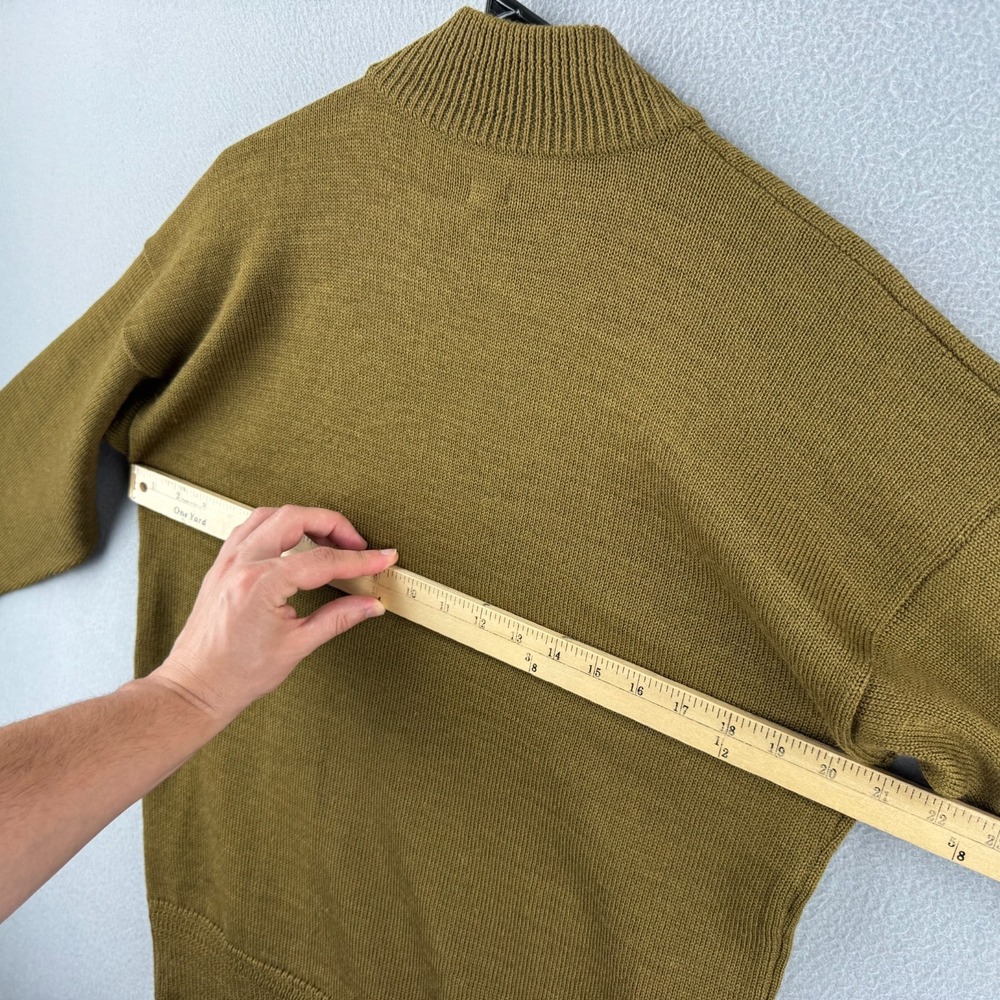 Anatomica Sweater Mens Medium Olive Military Wool Mock Neck Made in Japan - Picture 7 of 11